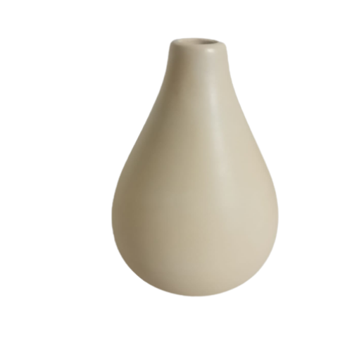 jarron ceramica beige minimalista. decora con jarrones tu sala y comedor. Florero para flores artificiales