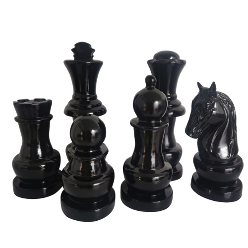 juego ajedrez decorativo negro. figuras de decoración figurillas