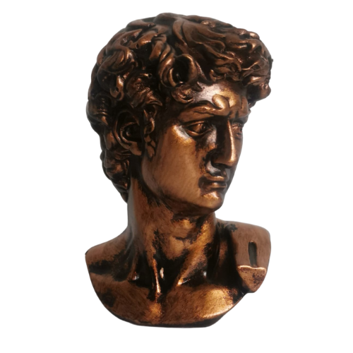 estatua david. El david de miguel angel. bustos romanos. figuras decorativas. figuras. figuras decorativas de cerámica