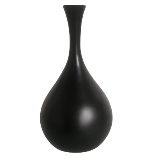 Jarrón decorativo minimalista negro de cerámica